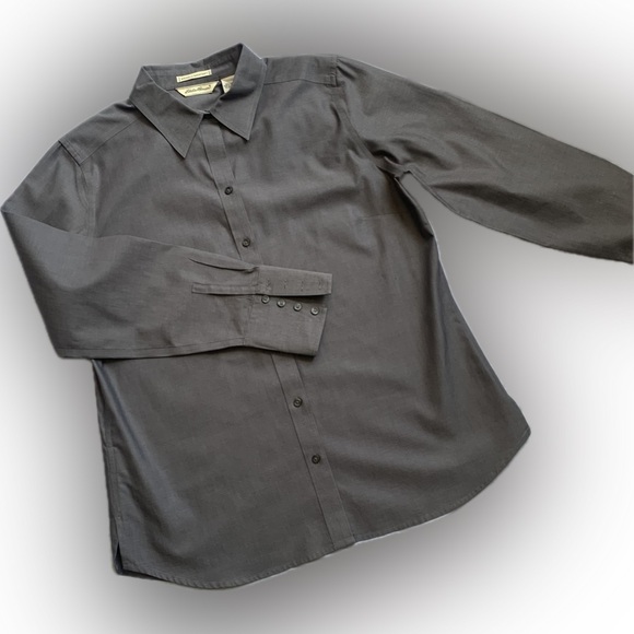 Ed. Bauer ladies wrinkle resistant button down dress shirt  gray grey LG - Picture 2 of 7